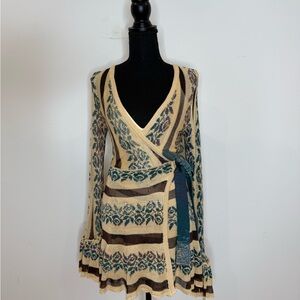 Free People Wrap Sweater Dress | Bell Sleeves | NWT | Size Small